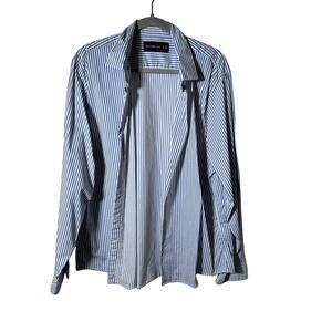 Abercrombie & Fitch Men's Blue & White Striped Print Button Down Shirt Size XL